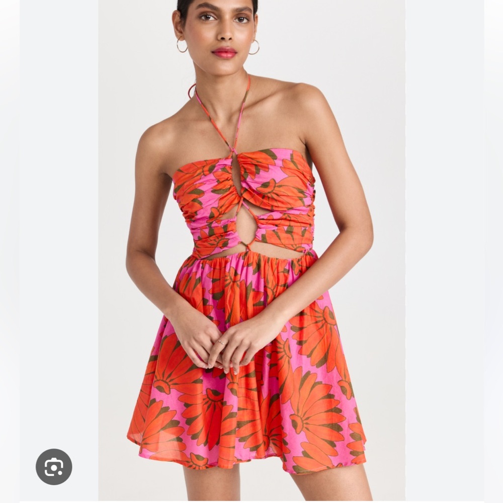 FARM Rio Pink and Orange Floral Mini Dress